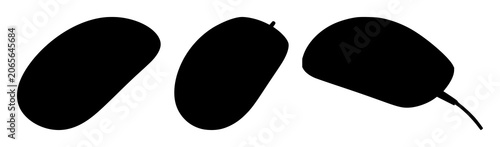 Black silhouette, white background: computer mouse set with simple line art design featuring line art, illustrations, graphic resources with vector and design elements