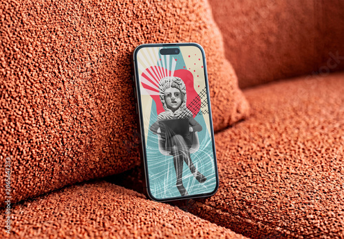Mockup of Smartphone on Couch