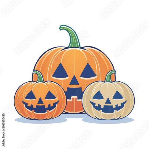 Three Jack-o'-Lanterns for Halloween