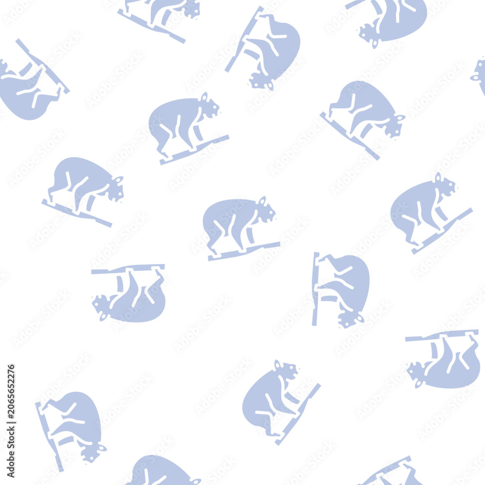Obraz premium koala animal glyph vector seamless pattern. koala animal signthin illustration
