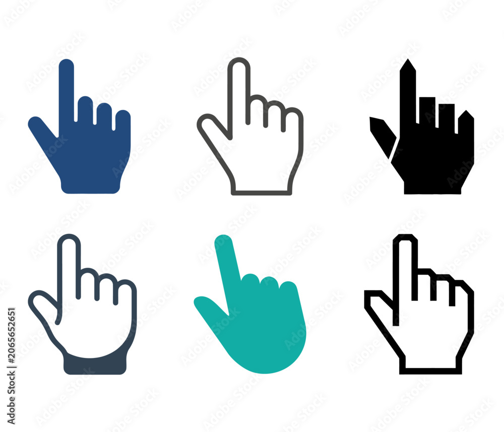 Fototapeta premium Set of mouse hand pointer cursor icons Vector