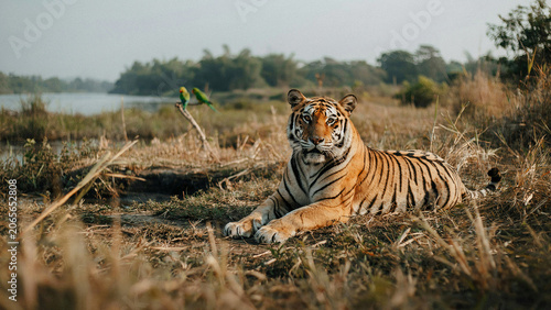 tiger in the grass