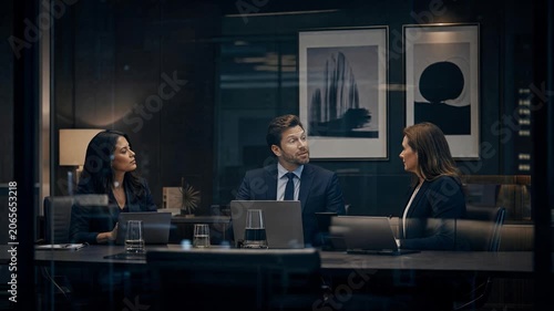 Executive leadership meeting for corporate strategy