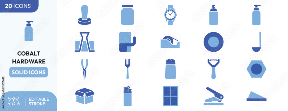 Foto Cobalt Hardware Essentials icon set