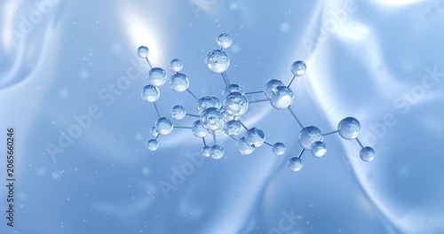 Pentostatin rotating molecular structure, 3d model of antineoplastic agent
