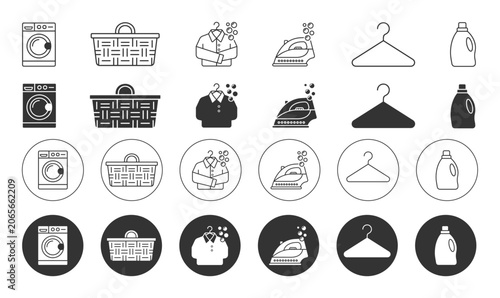 Laundry Service Icons Set