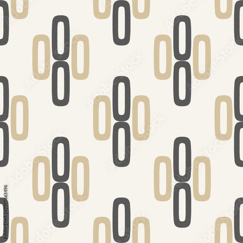 Modern Neutral Geometric Capsule Motif Seamless Pattern