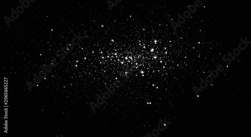 A dense cluster of bright white stars is scattered across a completely black background. The stars appear as tiny points of light, creating a sparkling effect.