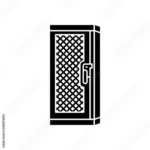 Security cage door with metal mesh for industrial and storage access control