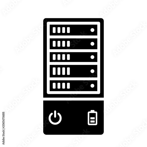 Tower server with battery backup status icon computing hardware management