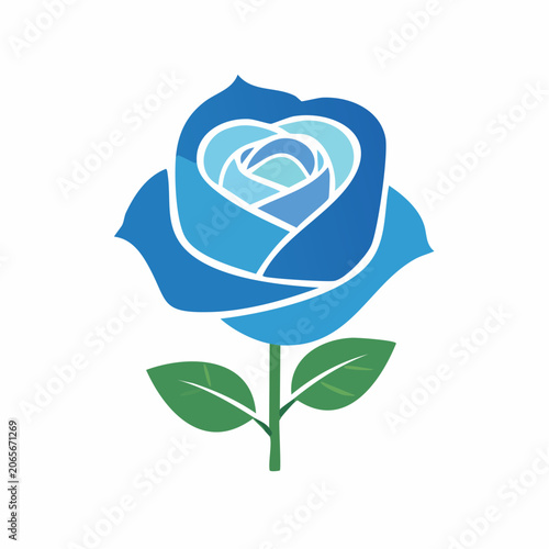 Stylized Blue Rose Icon