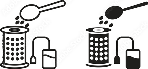 Canvastavla Tea infuser icon vector editable. black vectors set