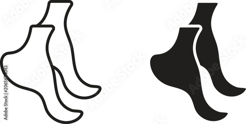 Foto Tiptoe feet icon vector editable. black vectors set