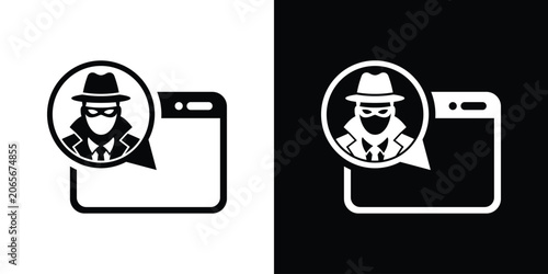 Принти на полотні Hacker or spy icon tracking web browser activity