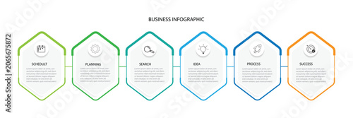 vector illustration of an abstract background with 6 steps, business infographic