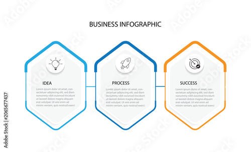 infographics options banner vector with 3 steps