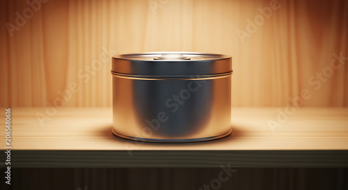Elegant copper cylindrical container mockup, blank spaces for text
