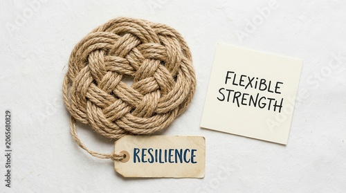 Rope knot symbolizing resilience strength and flexibility