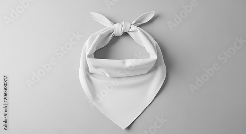 White bandana bow tie mockup, blank spaces for text