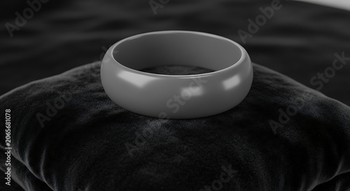 Minimalist metallic bowl mockup, blank spaces for text