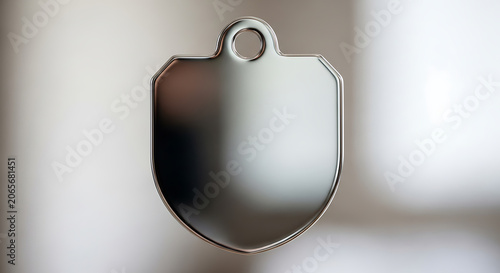 Minimalist metallic badge mockup, blank spaces for text