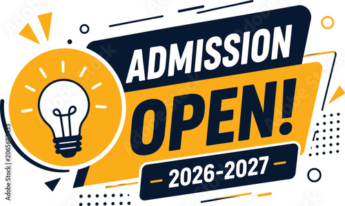Slika na platnu Admission open banner for 2026-2027 academic year and Back to School 2026, Schoo