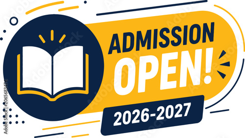 Slika na platnu Admission open banner for 2026-2027 academic year and Back to School 2026, Schoo