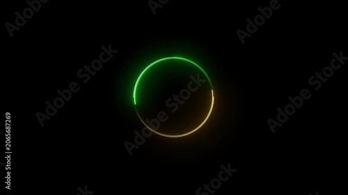 Abstract glowing lights in the dark, bokeh effect, digital art animation on Black Background