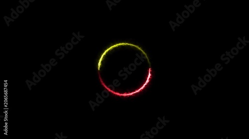 Abstract Glowing Ring of Light Pulsating animation on Black Background