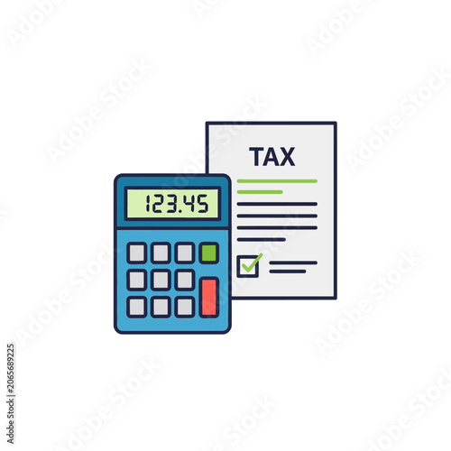 Digital calculator and tax document for financial planning