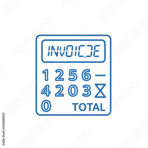Digital calculator icon showing invoice and total buttons
