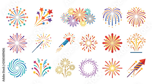 Fireworks Display Patterns and Shapes.