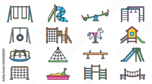 Colorful playground equipment for children.