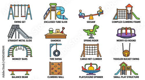 Colorful playground equipment for kids.