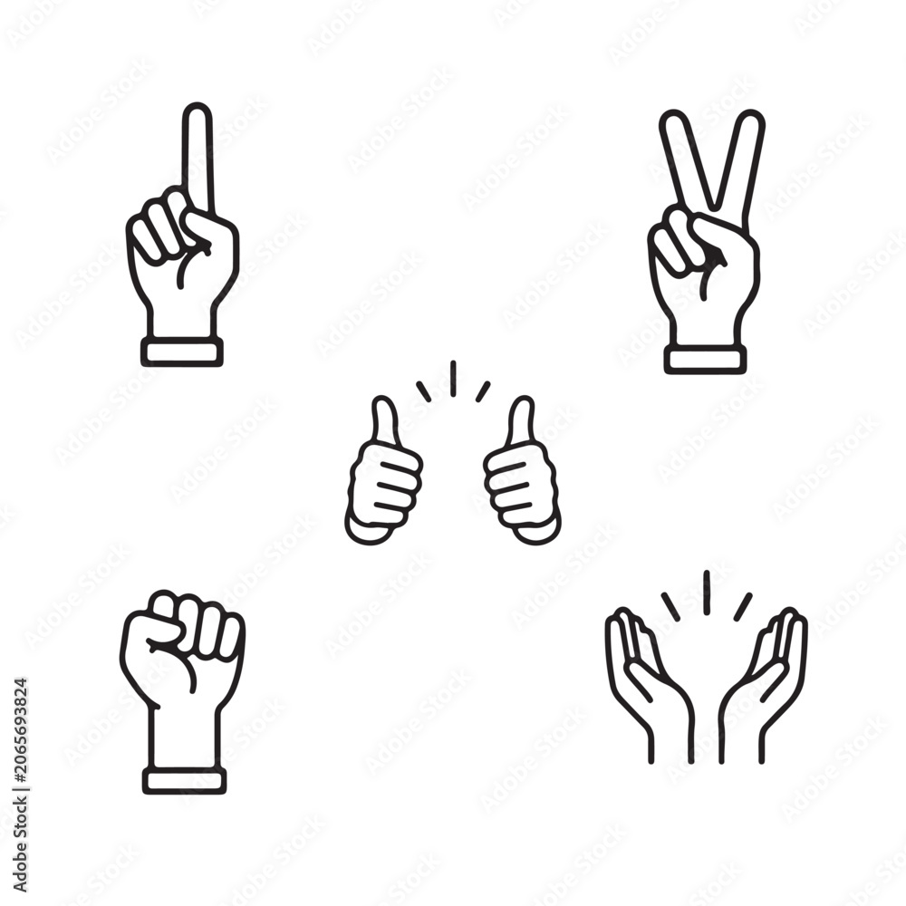 Fototapeta premium hand expression vector Silhouette