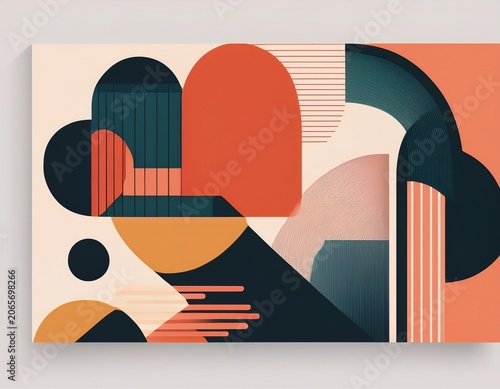 aesthetic minimalist typography poster featuring abstract shapes great for retro festival banners exhibition posters and clean modern designs