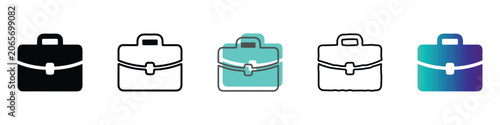 Foto Collection of briefcase icons representing different styles and colors for busin