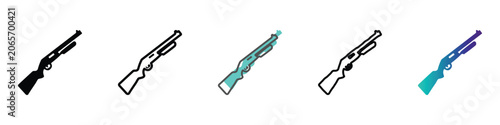 Bild auf Leinwand Collection of shotgun icons in various styles and colors for design use