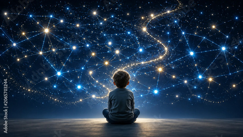 Child Exploring a Constellation of Knowledge and Future Possibilities
