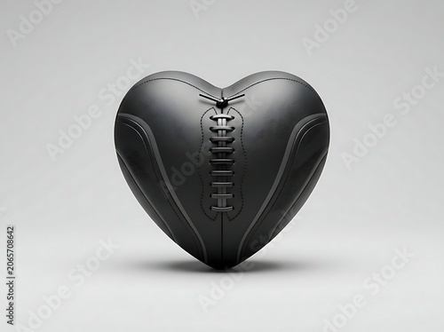 Premium Heart-Shaped Sports Ball 3D Render Concept