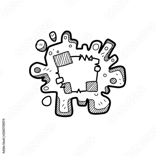 Hand drawn abstract circuit doodle on white background