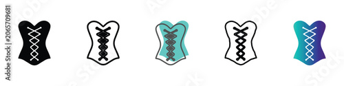 Fotografía Collection of corset icons in various styles and colors for fashion design