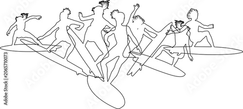 Photography Surfer surfboard boarding female surfers surfing silhouette outlines