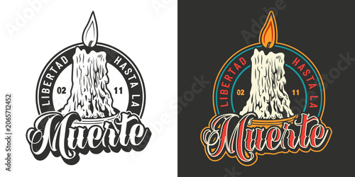 Candle logo with text details