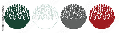 Set of 4 Group of People Icons Vector isolated PNG with Transparent Background
