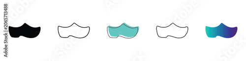 Cuadro en lienzo Collection of Dutch clogs in various artistic styles and colors