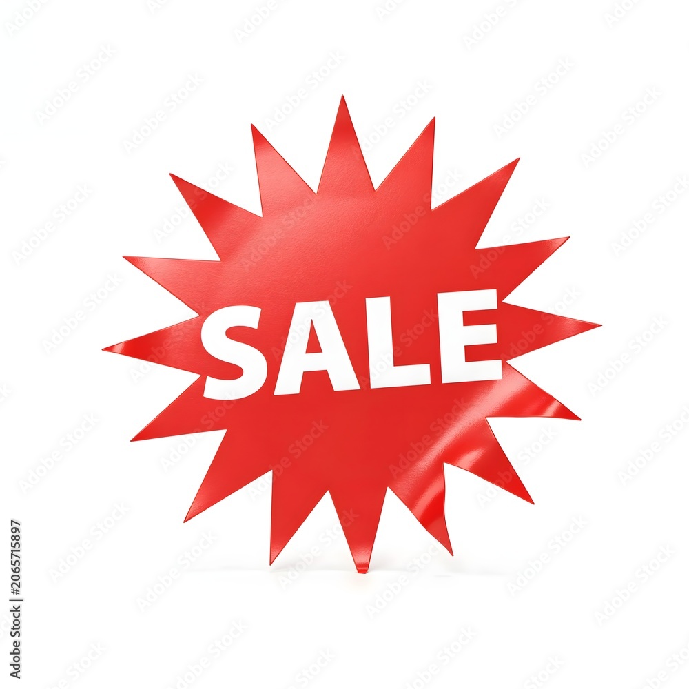 Obraz premium Modern Red Discount Badge for Retail Promotions and Shopping Campaigns