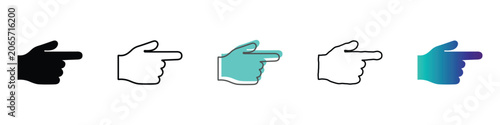Photos Collection of hand pointing icons in various styles and colors