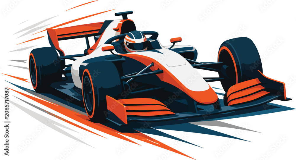 Obraz premium Formula 1 Race Car in Motion with Speed Streaks racing