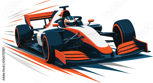 Bild auf Leinwand Formula 1 Race Car in Motion with Speed Streaks racing